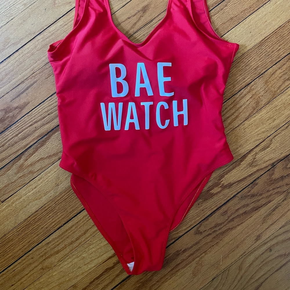 Red Bae Watch bathing suit!